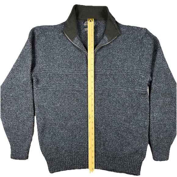 Pendleton Sweater Mens L Washable Wool Shetland Knit Laine Lavable Zip BlueGray - Picture 8 of 11